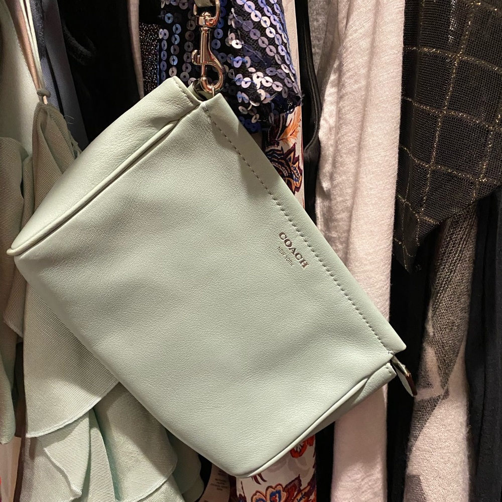 Coach mint wristlet